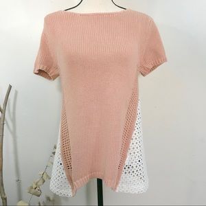 Anthropologie Short Sleeve Knit Sweater